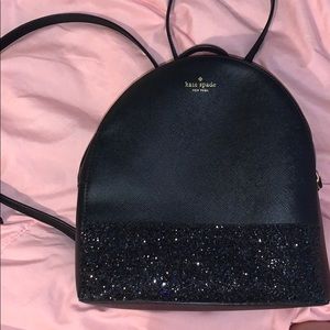 black kate spade mini backpack with sparkles